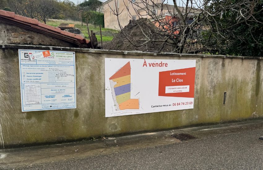Image d'un panneau de chantier